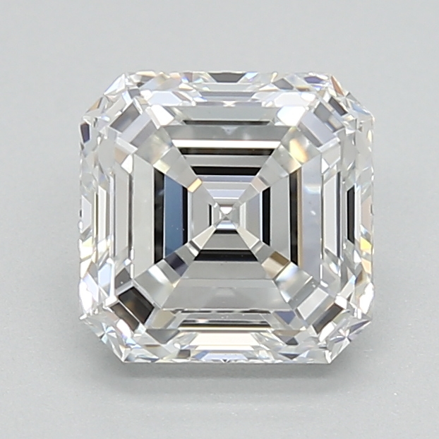 1.51-carat asscher diamond with F color, null cut, and VS1 clarity.