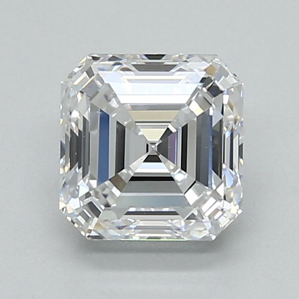 1.49-carat asscher diamond with D color, null cut, and VVS1 clarity.