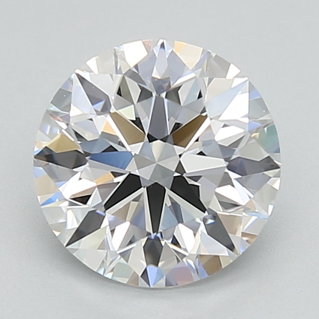 1.57-carat round diamond with D color, null cut, and VS1 clarity.
