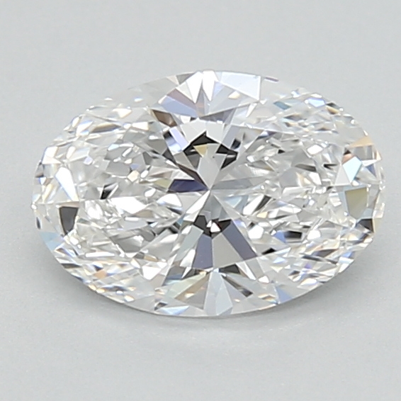 0.84-carat oval diamond with D color, null cut, and VVS1 clarity.