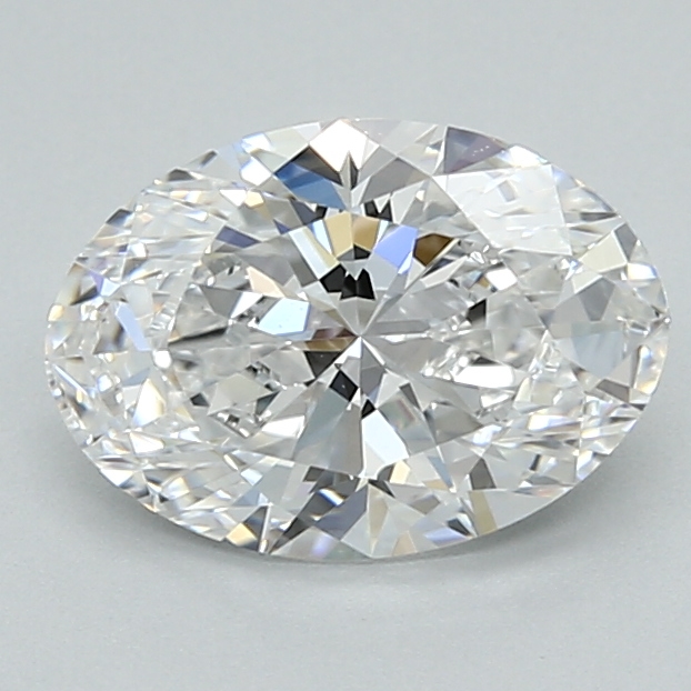 1.55-carat oval diamond with E color, null cut, and VVS1 clarity.