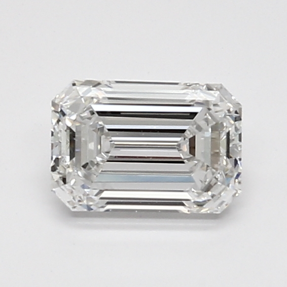 0.91-carat emerald diamond with E color, null cut, and IF clarity.