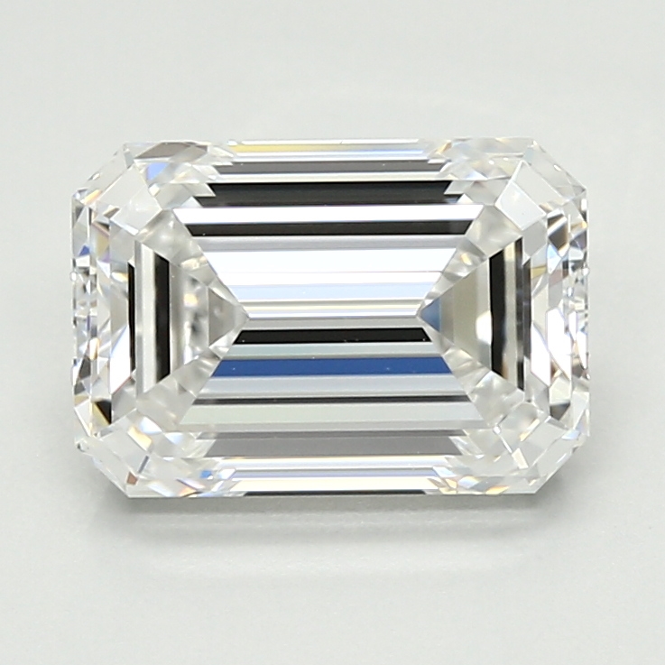 2.02-carat emerald diamond with D color, null cut, and VVS2 clarity.