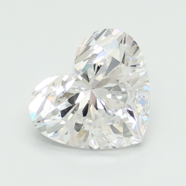 0.97-carat heart diamond with D color, null cut, and VVS2 clarity.