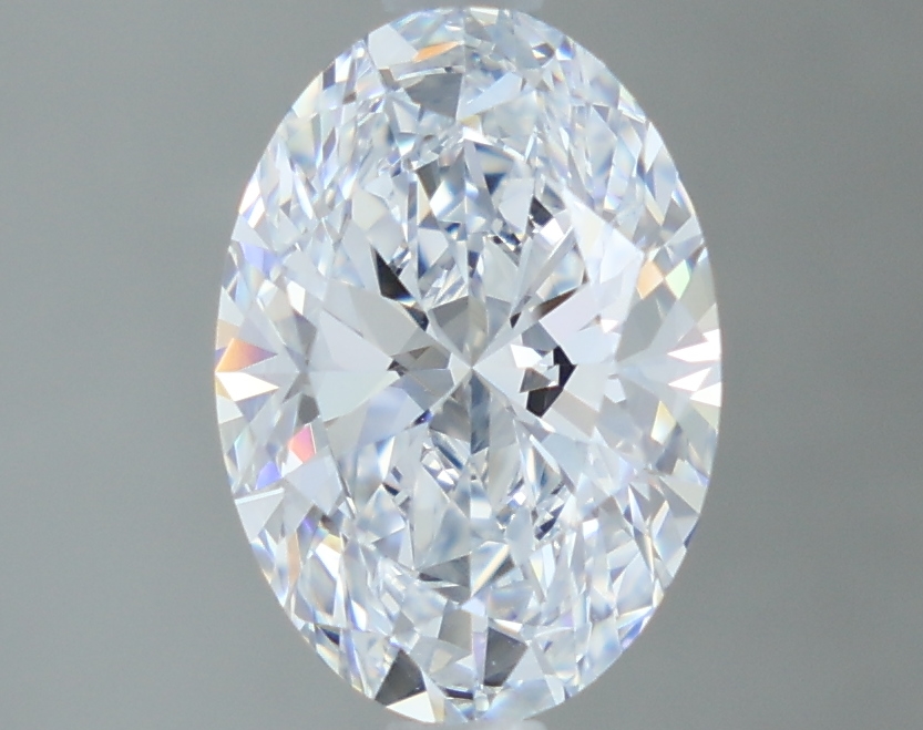 2.07-carat oval diamond with F color, null cut, and VVS1 clarity.