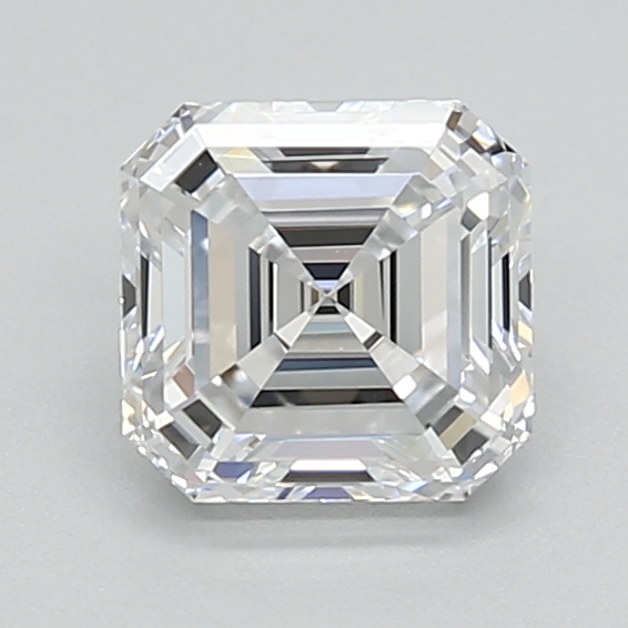 1.02-carat asscher diamond with D color, null cut, and VVS2 clarity.