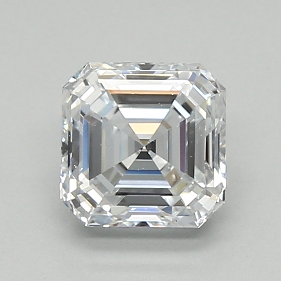 1-carat asscher diamond with F color, null cut, and VS1 clarity.