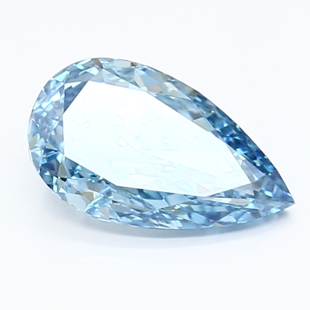 1.37-carat pear diamond with null color, null cut, and VVS2 clarity.