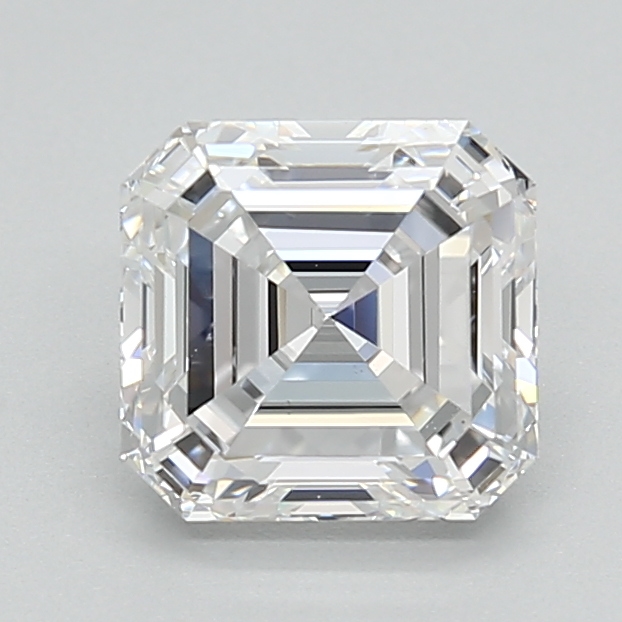 1.41-carat asscher diamond with D color, null cut, and VS1 clarity.
